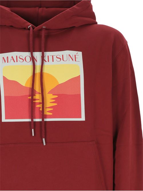 jersey di cotone rosso bordeaux Maison Kitsuné | MM00712KM0129P656